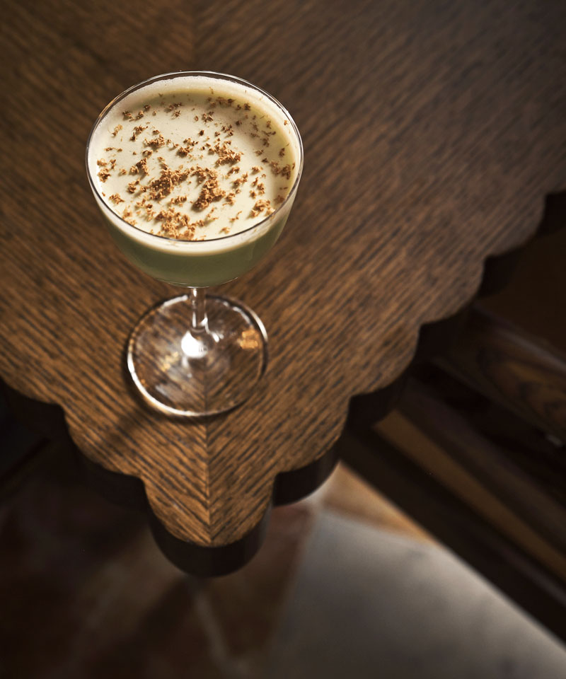 Catherine St cocktail served in a martini glass.
