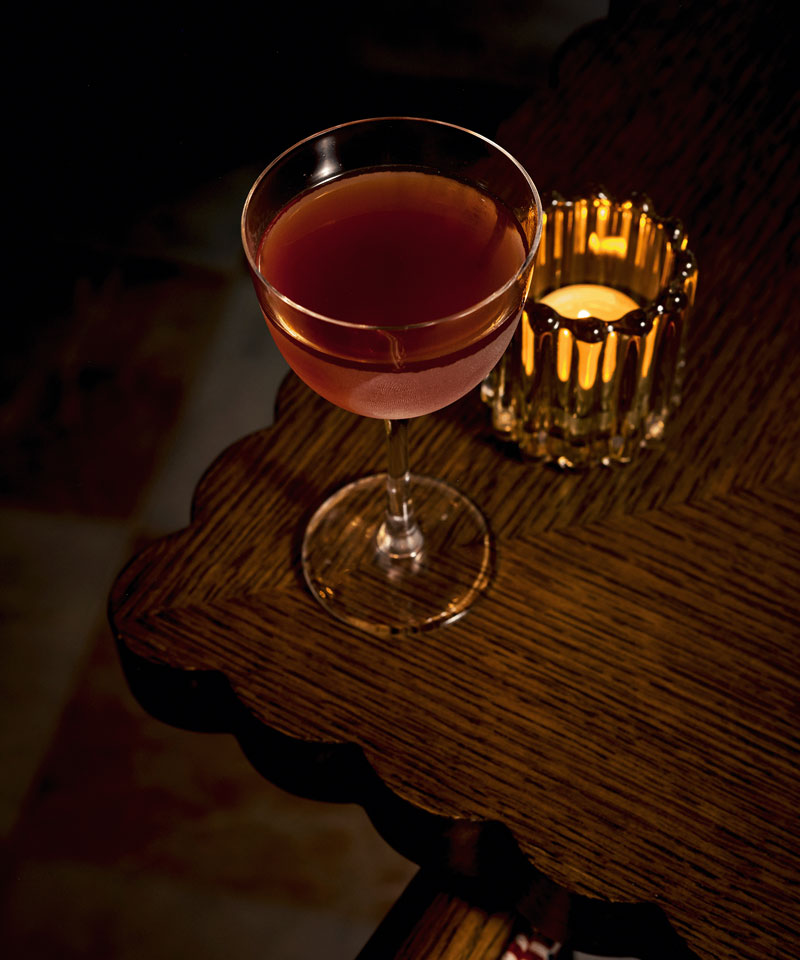 Catherine St cocktail served in a gimlet glass.